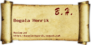 Begala Henrik névjegykártya